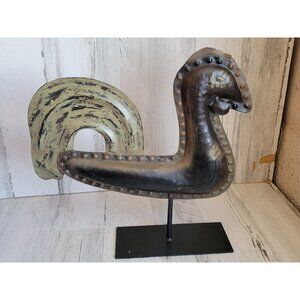 Rustic rooster metal cottage unique home decor art farm chicken bird